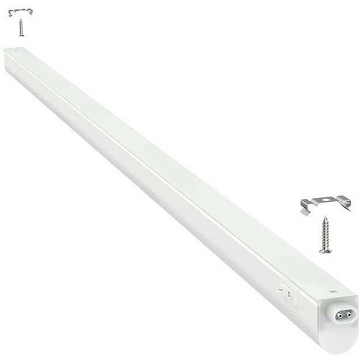 LED TL Armatuur met T5 Buis - Aigi Timola - 60cm Enkel - 8W - Koppelbaar - Helder/Koud Wit 6500K - Mat Wit - Kunststof