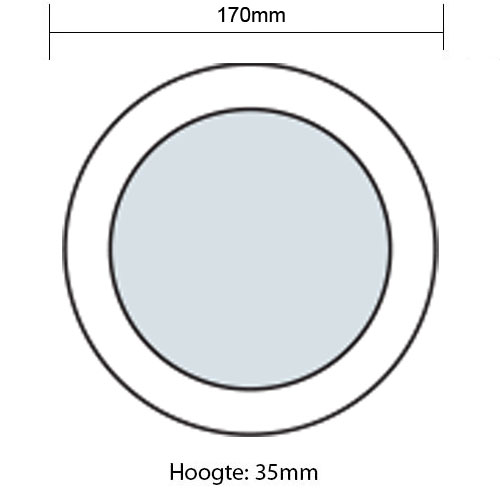 LED Downlight - Opbouw Rond 12W - Helder/Koud Wit 6400K - Mat Wit Aluminium - Ø170mm