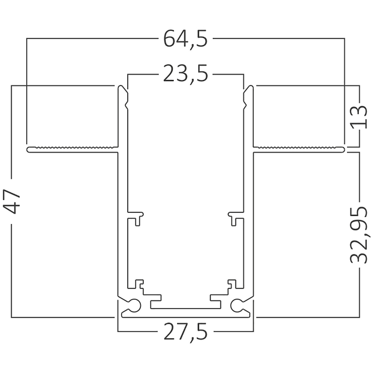 48V Magnetische Track Rail - Railsysteem - Brinton Magni - Inbouw - Zwart - 1 Meter