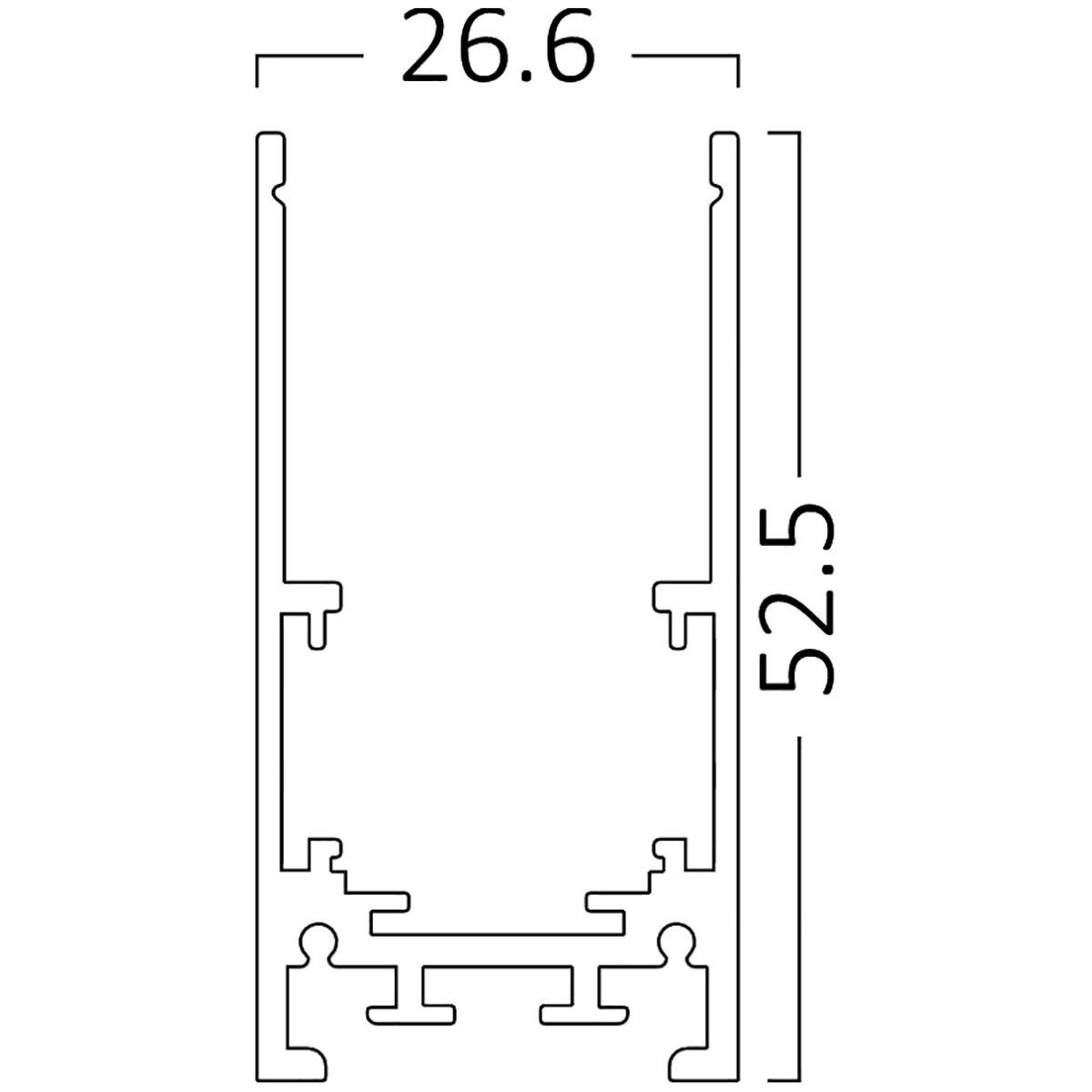 48V Magnetische Track Rail - Railsysteem - Brinton Magni - Opbouw - Zwart - 1 Meter