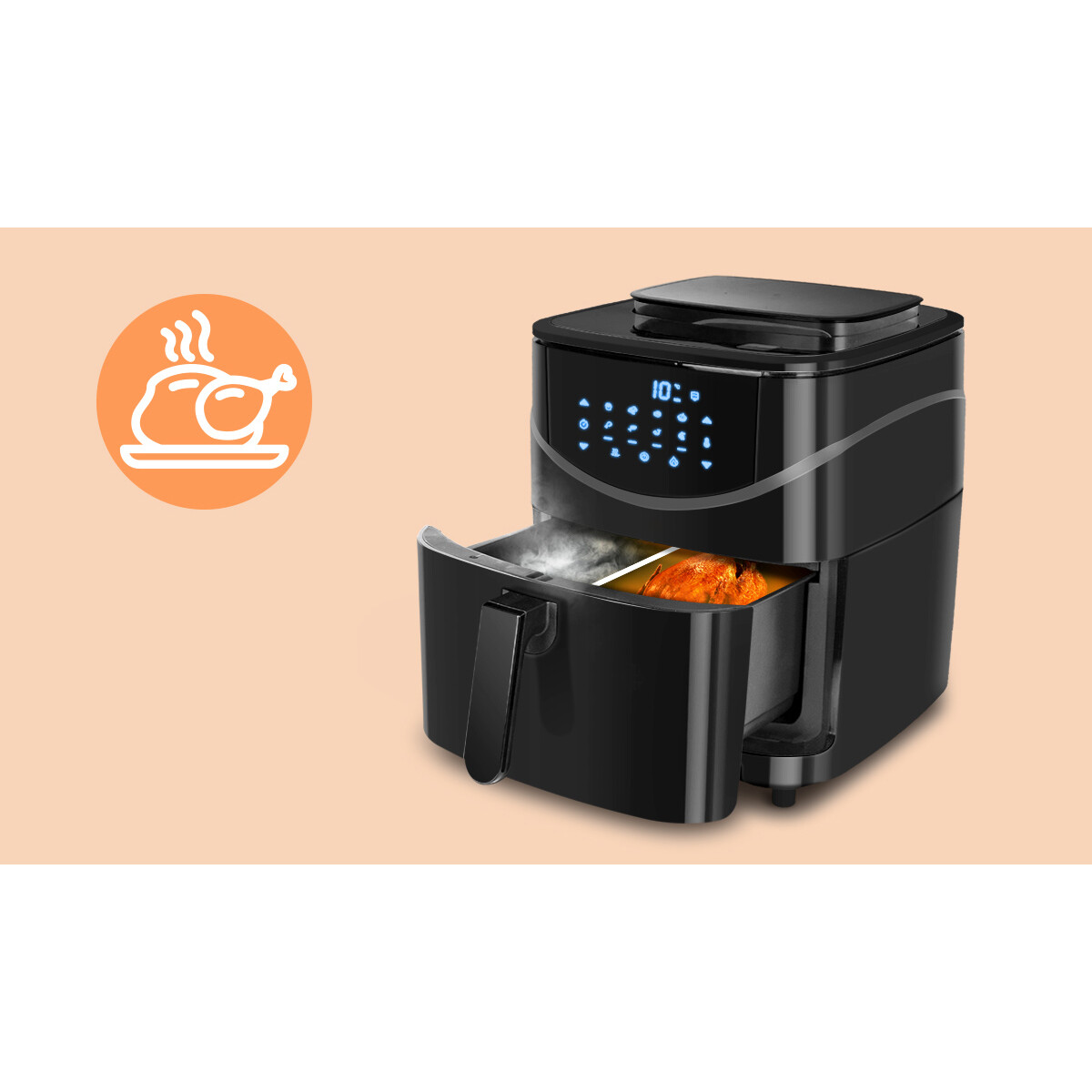 Airfryer - Aigi Jona - Hetelucht Friteuse - Timer - 7 Liter - Zwart