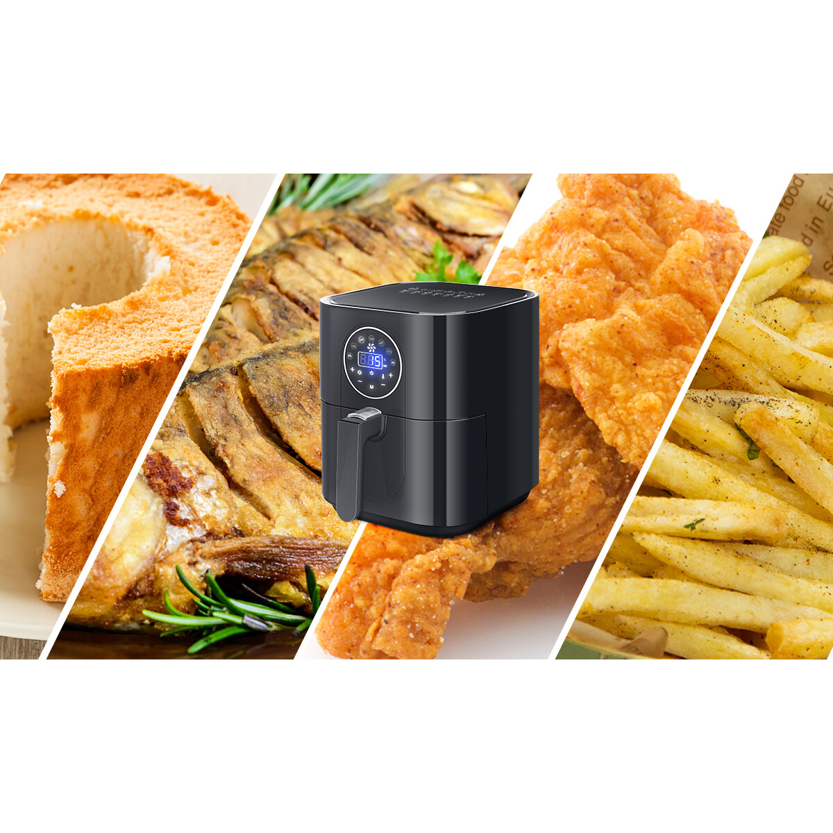 Airfryer - Aigi Kubito - Hetelucht Friteuse - Timer - 3.5 Liter - Zwart