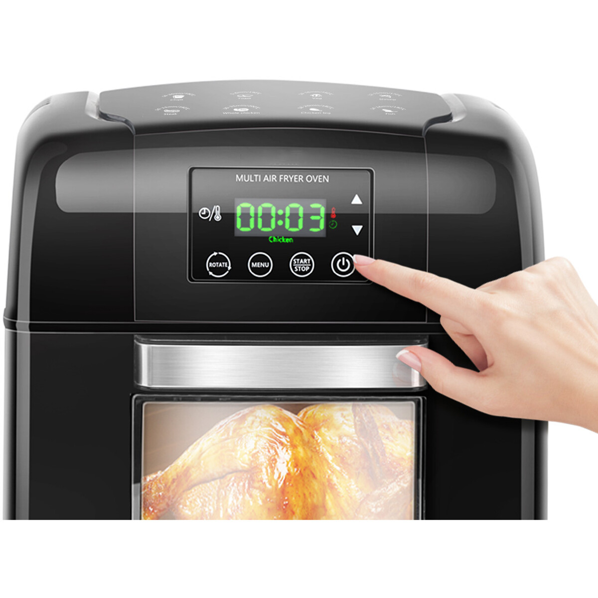 Airfryer - Aigi Masty - Hetelucht Friteuse - Timer - 9.5 Liter - LED Touchscreen - Zwart