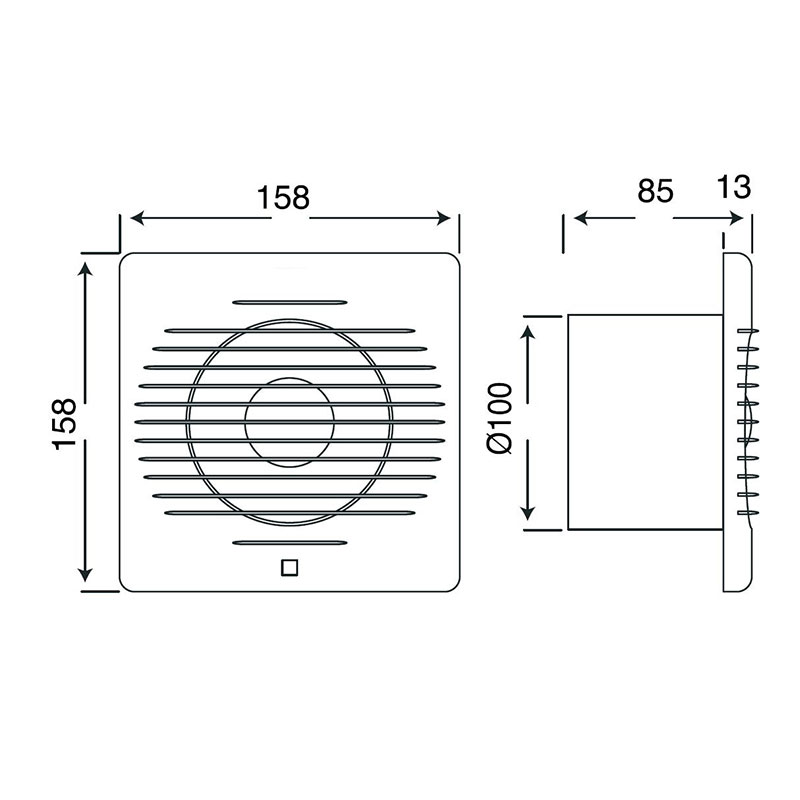 Badkamerventilator - Venton - Ø100mm - Wit