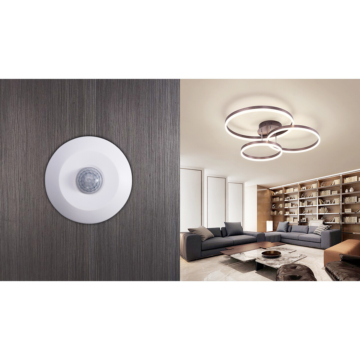 Bewegingssensor - Aigi Infron - Opbouw Rond Slim - Mat Wit Kunststof - 360° 6m