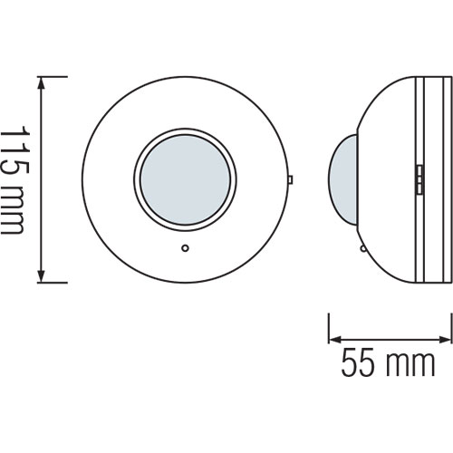 Bewegingssensor - Opbouw Rond - Mat Zwart Kunststof - 360° 6m