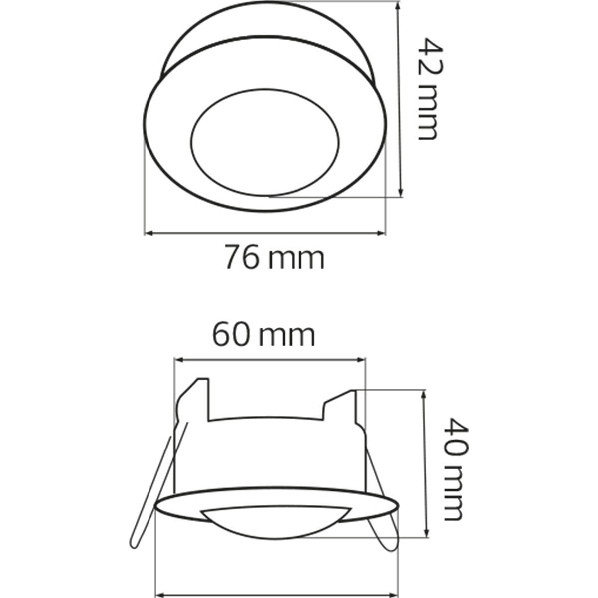 Bewegingssensor PIR - Kozolux - 6m - Max 300W - 360D - Inbouw en Opbouw - Rond - Wit