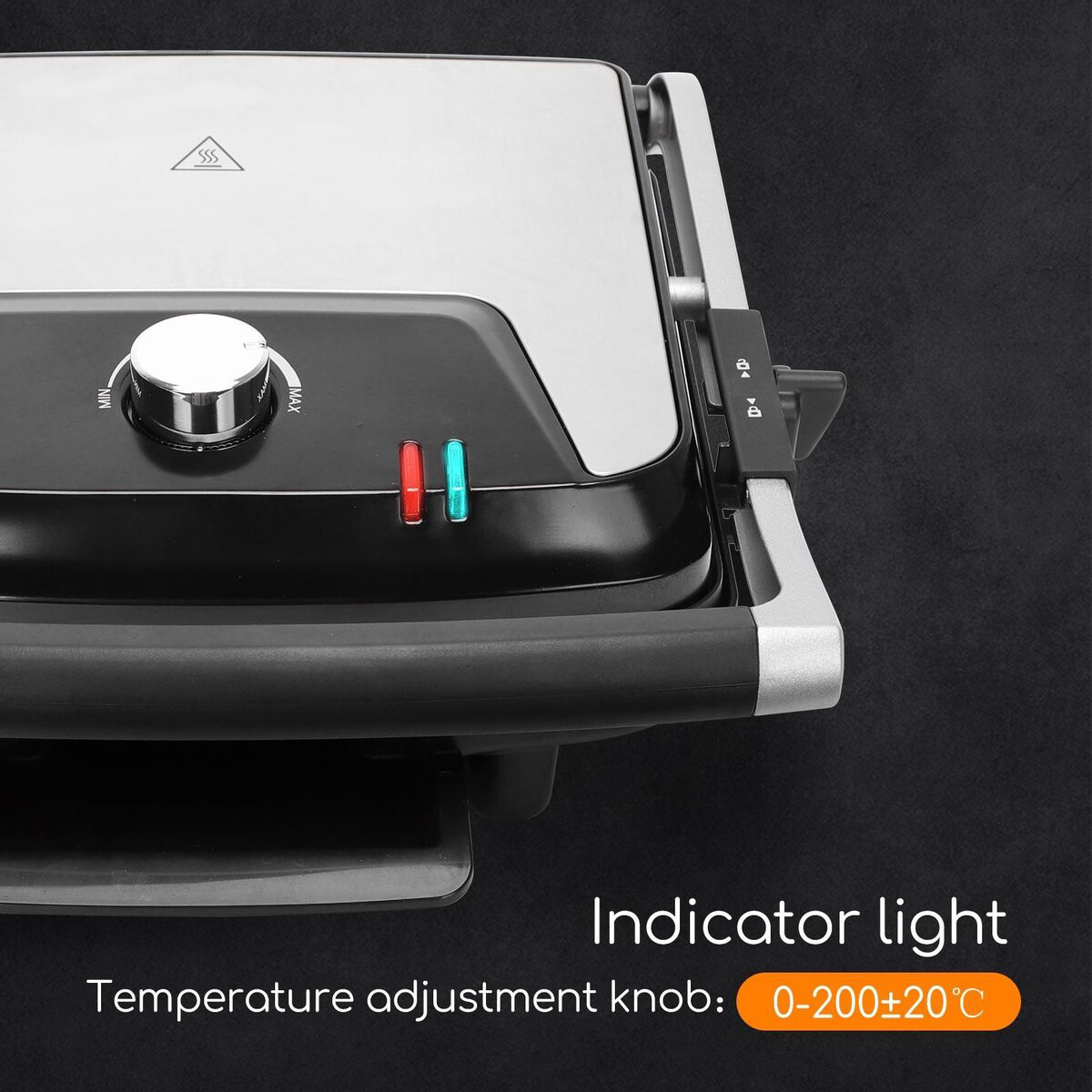 Contactgrill - Tosti Apparaat - Tosti Ijzer - Aigi Uzana - Cool Touch - RVS - Zwart/Zilver