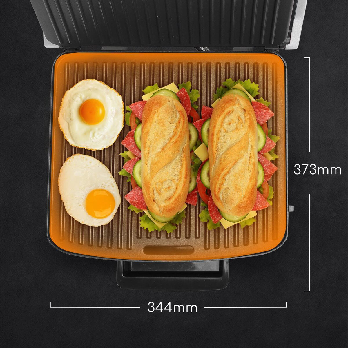 Contactgrill - Tosti Apparaat - Tosti Ijzer - Aigi Uzana - Cool Touch - RVS - Zwart/Zilver