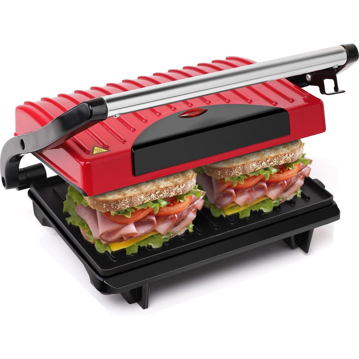 Contactgrill - Tosti Apparaat - Tosti Ijzer - Aigi Wirmo - Cool Touch - RVS - Rood