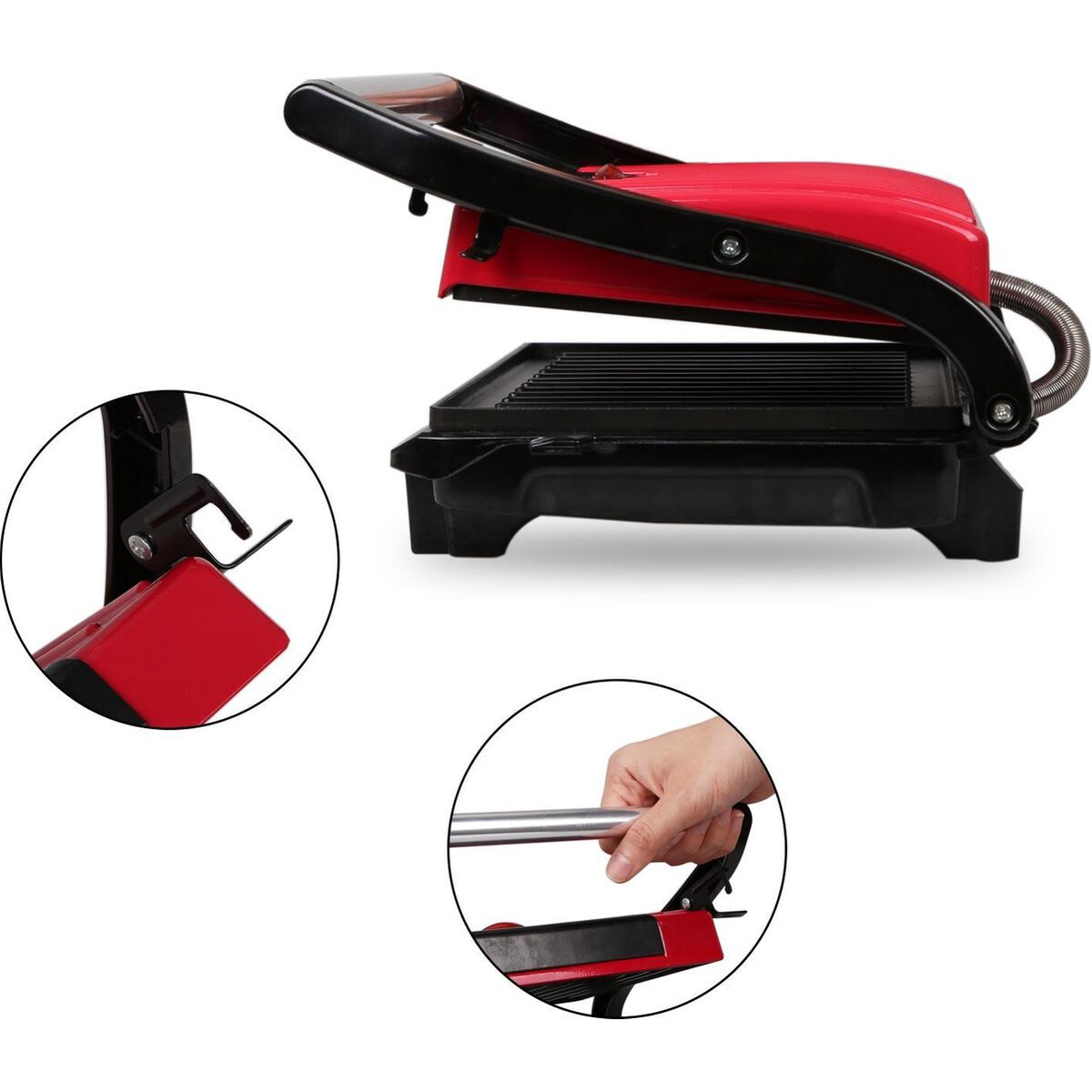 Contactgrill - Tosti Apparaat - Tosti Ijzer - Aigi Wirmo - Cool Touch - RVS - Rood