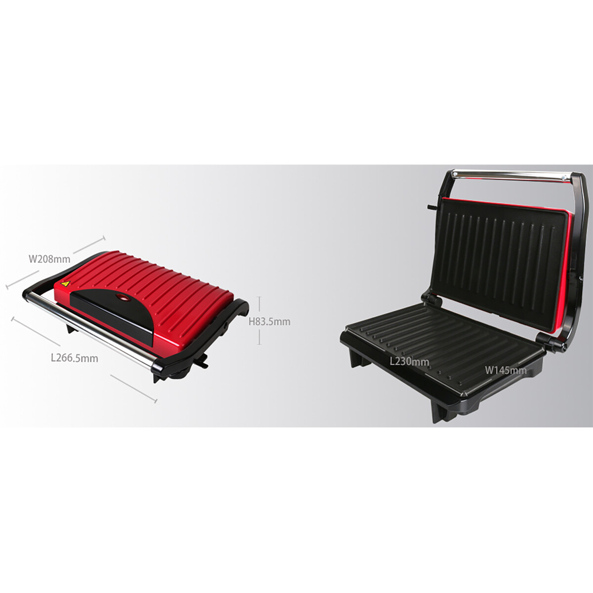 Contactgrill - Tosti Apparaat - Tosti Ijzer - Aigi Wirmo - Cool Touch - RVS - Rood