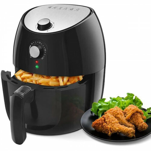 Airfryer - Aigi Hida - Hetelucht Friteuse - Timer - 3.5 Liter - Zwart/Zilver