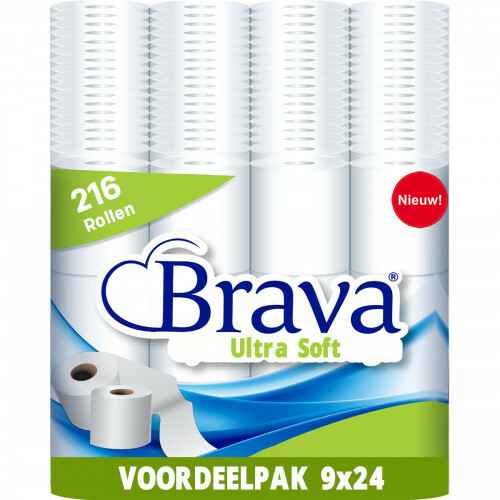 Brava - Ultra Soft Toiletpapier - 216 Rollen - Ultiem Comfort WC Papier - Superieure Sterkte - Maximale Absorptie & Pluisvrij - Voordeelverpakking WC Papier