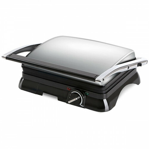 Contactgrill - Tosti Apparaat - Tosti Ijzer - Aigi Samy - Cool Touch - RVS - Zwart/Zilver