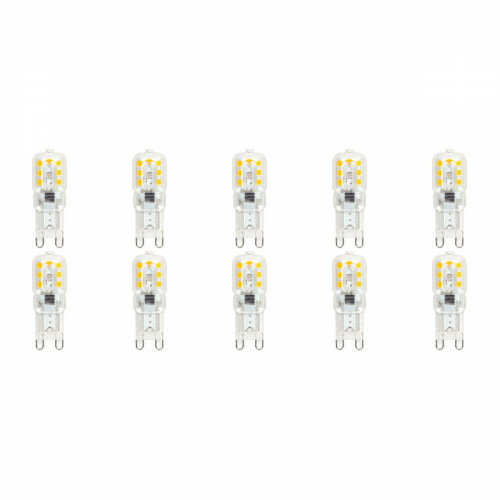 LED Lamp 10 Pack - Velvalux - G9 Fitting - Dimbaar - 3W - Warm Wit 3000K - Transparant | Vervangt 32W