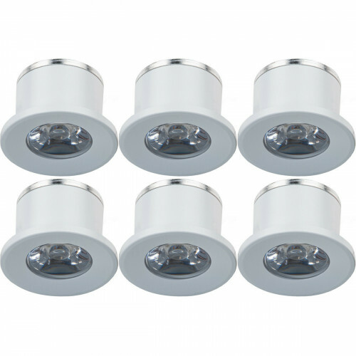 LED Veranda Spot Verlichting 6 Pack - Velvalux - 1W - Warm Wit 3000K - Inbouw - Dimbaar - Rond - Mat Wit - Aluminium - Ø31mm