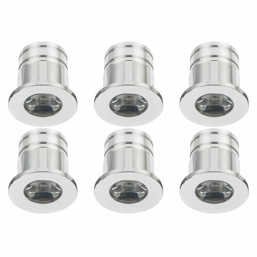 LED Veranda Spot Verlichting 6 Pack - Velvalux - 3W - Warm Wit 3000K - Inbouw - Rond - Mat Zilver - Aluminium - Ø31mm