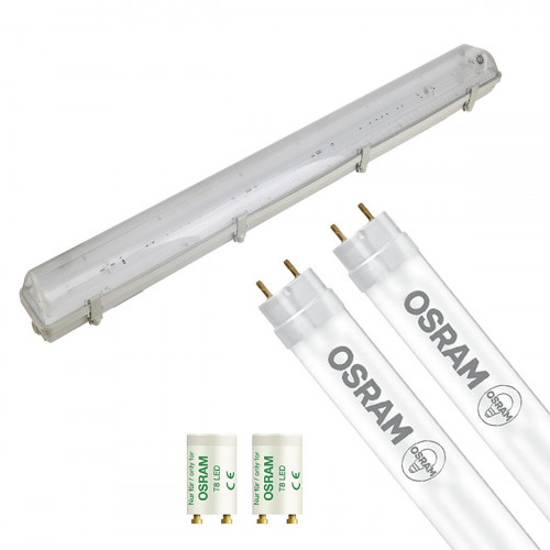 LED TL Armatuur met T8 Buis - OSRAM SubstiTUBE Value EM 840 - Aigi Hari - 120cm Dubbel - 32.4W - Natuurlijk Wit 4000K