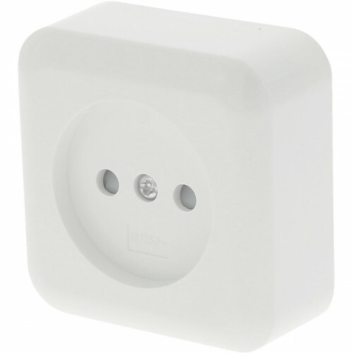 Q-LINK - Wandcontactdoos - Opbouw - 1-voudig Stopcontact - Kinderbeveiliging - Polarwit