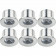 LED Veranda Spot Verlichting 6 Pack - 1W - Warm Wit 3000K - Inbouw - Rond - Mat Zilver - Aluminium - Ø31mm