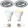 PHILIPS HUE - LED Spot Set GU10 - White Ambiance - Bluetooth - Pragmi Delton Pro - Inbouw Rond - Mat Zilver - Kantelbaar - Ø82mm