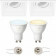 PHILIPS HUE - LED Spot Set GU10 - White Ambiance - Bluetooth - Pragmi Domy Pro - Inbouw Vierkant - Mat Wit - Verdiept - Kantelbaar - 105mm