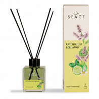 Air Space - Parfum - Geurstokjes - Huisgeur - Huisparfum - Patchouli & Bergamot - Vierkant - 100ml