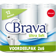 Brava - Super Keukenpapier - 12 Rollen - Ultra Absorberend Keukenpapier - Ultra Clean Keukenrol - Voordeelverpakking