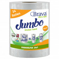 Brava - Super Keukenpapier - 24 Maxi XXL Rollen - Ultra Absorberend Keukenpapier - Ultra Clean Keukenrol - Voordeelverpakking