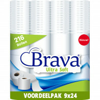 Brava - Ultra Soft Toiletpapier - 216 Rollen - Ultiem Comfort WC Papier - Superieure Sterkte - Maximale Absorptie & Pluisvrij - Voordeelverpakking WC Papier