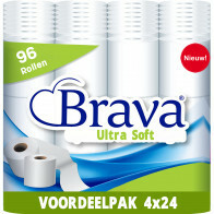 Brava - Ultra Soft Toiletpapier - 96 Rollen - Ultiem Comfort WC Papier - Superieure Sterkte - Maximale Absorptie & Pluisvrij - Voordeelverpakking WC Papier