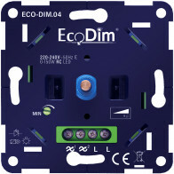 EcoDim - LED Dimmer - ECO-DIM.04 - Fase Afsnijding RC - Inbouw - Enkel Knop - 0-150W