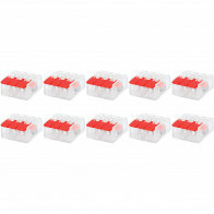 Lasklem Slim Set 10 Stuks - 3 Polig met Klemmetjes - Rood