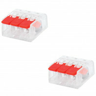 Lasklem Slim Set 2 Stuks - 3 Polig met Klemmetjes - Rood