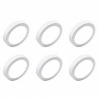 LED Downlight 6 Pack - Opbouw - 12W - Helder/Koud Wit 6000K - Rond - Mat Wit - Aluminium - Ø170mm