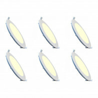 LED Downlight Slim 6 Pack - Inbouw Rond 6W - Dimbaar - Warm Wit 2700K - Mat Wit Aluminium - Ø120mm