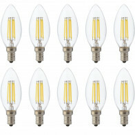 LED Lamp 10 Pack - Kaarslamp - Filament - E14 Fitting - 6W Dimbaar - Warm Wit 2700K