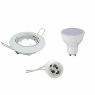 LED Spot Set - GU10 Fitting - Inbouw Rond - Glans Wit - 4W - Warm Wit 3000K - Kantelbaar Ø82mm