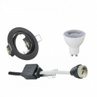 LED Spot Set - Trion - GU10 Fitting - Dimbaar - Inbouw Rond - Mat Zwart - 6W - Natuurlijk Wit 4200K - Kantelbaar Ø83mm