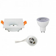 LED Spot Set - GU10 Fitting - Dimbaar - Inbouw Vierkant - Mat Wit - 6W - Warm Wit 3000K - 85mm