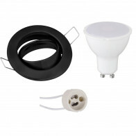 LED Spot Set - Aigi - GU10 Fitting - Inbouw Rond - Mat Zwart - 6W - Helder/Koud Wit 6400K - Kantelbaar Ø82mm