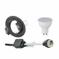 LED Spot Set - Trion - GU10 Fitting - Inbouw Rond - Mat Zwart - 6W - Natuurlijk Wit 4200K - Kantelbaar Ø83mm