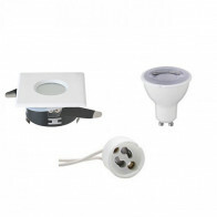 LED Spot Set - Aigi - GU10 Fitting - Waterdicht IP65 - Dimbaar - Inbouw Vierkant - Mat Wit - 6W - Warm Wit 3000K - 82mm