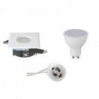 LED Spot Set - Aigi - GU10 Fitting - Waterdicht IP65 - Inbouw Vierkant - Mat Wit - 6W - Helder/Koud Wit 6400K - 82mm