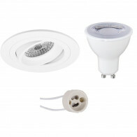 LED Spot Set - Pragmi Alpin Pro - GU10 Fitting - Dimbaar - Inbouw Rond - Mat Wit - 6W - Warm Wit 3000K - Kantelbaar Ø92mm