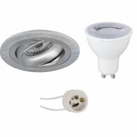 LED Spot Set - Pragmi Alpin Pro - GU10 Fitting - Dimbaar - Inbouw Rond - Mat Zilver - 6W - Warm Wit 3000K - Kantelbaar Ø92mm