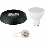 LED Spot Set - Aigi - Pragmi Vrito Pro - GU10 Fitting - Inbouw Rond - Mat Zwart - 8W - Warm Wit 3000K - Ø82mm