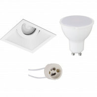 LED Spot Set - Pragmi Zano Pro - GU10 Fitting - Inbouw Vierkant - Mat Wit - 4W - Warm Wit 3000K - Kantelbaar - 93mm