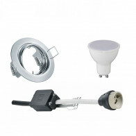 LED Spot Set - Aigi - Trion - GU10 Fitting - Inbouw Rond - Glans Chroom - 6W - Helder/Koud Wit 6400K - Kantelbaar Ø83mm